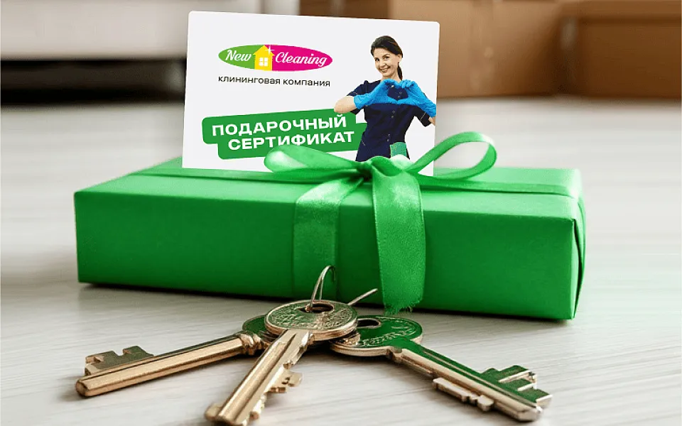 Подарок новоселам 3 сертификата на 1000 руб. при заказе уборки после ремонта